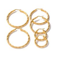 Brinco de argola de aço inoxidável de Mens, Aço inoxidável 304, joias de moda & tamanho diferente para a escolha & para mulher, dourado, vendido por par