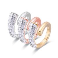 Rhinestone Stainless Steel Finger Ring 316L Stainless Steel Vacuum Ion Plating & for woman & with rhinestone Sold By PC