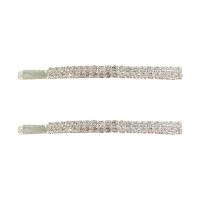 Barrette, alliage de zinc, Placage, styles différents pour le choix & pour femme & avec strass, argent, protéger l'environnement, sans nickel, plomb et cadmium, 63mm, Vendu par PC