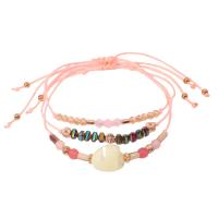 alliage de zinc bracelet, avec Pierre naturelle & cordon de polyester, Placage, Style bohème & styles différents pour le choix & pour femme, Longueur Environ 6-11 pouce, Vendu par PC