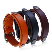 cuir de peau de vache bracelet, avec alliage de zinc, Placage, le style de punk & pour homme, plus de couleurs à choisir, 18mm, Longueur Environ 10.2 pouce, Vendu par PC