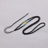 Fashion Ketting Cord, Glazen kralen, handgemaakt, DIY & uniseks, zwart, 3mm, Lengte Ca 64 cm, Verkocht door PC