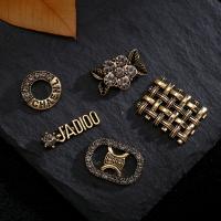 Zinc Alloy Brooch Finding DIY & with rhinestone nickel lead & cadmium free Sold By Bag