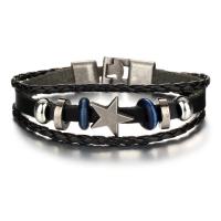 Koskind Bracelet, med PU & Zinc Alloy, strik, tre lag & mode smykker & Unisex, flere farver til valg, Længde 22 cm, Solgt af PC