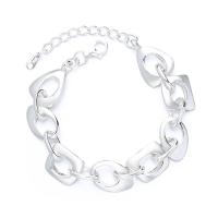 Bracelets en argent sterling, Argent sterling 925, avec 1.18inch chaînes de rallonge, Placage de couleur argent brillant, bijoux de mode & pour femme, protéger l'environnement, sans nickel, plomb et cadmium, Longueur Environ 6.69 pouce, Vendu par PC