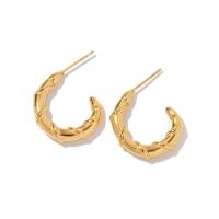 Stainless Steel Stud Earrings 304 Stainless Steel 18K gold plated fashion jewelry & for woman golden Sold By Pair