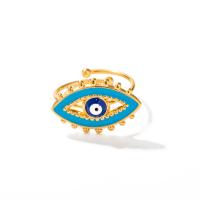 Evil Eye Nakit Finger Ring, 304 nehrđajućeg čelika, modni nakit & za žene & emajl, Prodano By PC