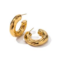 Stainless Steel Stud Earrings 304 Stainless Steel 18K gold plated fashion jewelry & for woman golden Sold By Pair