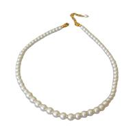 Collar de Latón, metal, con 5CM extender cadena, chapado en color dorado, Joyería & para mujer, Blanco, libre de níquel, plomo & cadmio, Vendido por UD