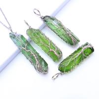 Quartz Gemstone Pendants Brass with Quartz plated DIY nickel lead & cadmium free ~60mm Sold By PC