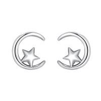 Mässing Stud Earring, Månen och Star, plated, mode smycken & för kvinna, fler färger för val, 9.50mm, Säljs av Par