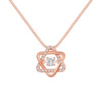 Messing Halsketting, Hexagram, plated, box ketting & voor vrouw & met strass & hol, meer kleuren voor de keuze, 12.50mm, Lengte Ca 17.9 inch, Verkocht door PC