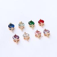 Conectores de Metal, chapado en oro KC, Bricolaje & micro arcilla de zirconia cúbica, más colores para la opción, libre de níquel, plomo & cadmio, 5x10mm, 10PCs/Bolsa, Vendido por Bolsa