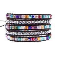 Moda criar pulseiras de fio de cera, with olho de tigre & liga de zinco, feito à mão, joias de moda & Vario tipos a sua escolha & para mulher & com strass, Mais cores pare escolha, comprimento 100 cm, vendido por par