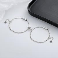 Quelques Bracelet à et Bangle, Argent sterling 925, avec 0.98inch chaînes de rallonge, 2 pièces & bijoux de mode & unisexe, protéger l'environnement, sans nickel, plomb et cadmium, Longueur Environ 7.09 pouce, Vendu par fixé