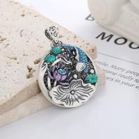 Pendente da prata  esterlina 925, 990 Sterling Silver, DIY & esmalte, níquel, chumbo e cádmio livre, 41mm, vendido por PC