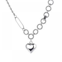 925 Sterling Silver Necklaces with 1.97inch extender chain Heart Antique finish fashion jewelry & for woman nickel lead & cadmium free Length Approx 22.05 Inch Sold By PC