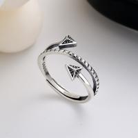 Sterling Silver Jewelry Finger Ring, 925 Sterling Silver, Arrow, jewelry faisin & do bhean, nicil, luaidhe & caidmiam saor in aisce, 12mm, Díolta De réir PC