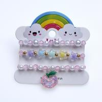 Children Bracelet & Bangle Plastic three pieces & for children multi-colored Inner Approx 45mm Sold By Set