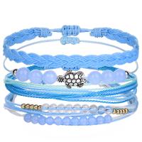 Trendy Wax cord armbanden, met Zinc Alloy, handgemaakt, Bohemien stijl & verstelbaar & voor vrouw, meer kleuren voor de keuze, Verkocht door Stel