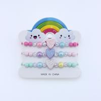 Bambini Bangle, resina, Cuore, tre pezzi & per i bambini, multi-colore, Diametro interno:Appross. 45mm, Venduto da set