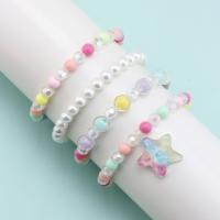 Bambini Bangle, resina, Stella, 4 pezzi & per i bambini, multi-colore, Diametro interno:Appross. 45mm, Venduto da set