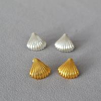 Goujon Laiton, coquille, Plaqué d'or, bijoux de mode & pour femme, plus de couleurs à choisir, protéger l'environnement, sans nickel, plomb et cadmium, 20mm, Vendu par paire