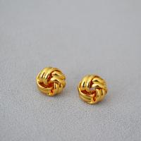 Pendientes de Perno en Latón, metal, chapado en oro real, Joyería & para mujer, libre de níquel, plomo & cadmio, 15mm, Vendido por Par