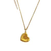 Acier titane collier, avec 2inch chaînes de rallonge, coeur, Plaqué d'or, chaîne ovale & pour femme, Longueur Environ 15.7 pouce, Vendu par PC