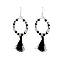 Fashion Fringe Boucles d'oreilles, Acrylique, avec alliage de zinc, bijoux de mode & pour femme, 75x33mm, Vendu par paire