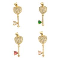 Messing hanger met micro-paved kubieke zirconia's, Zwaan, gold plated, mode sieraden & DIY & micro pave zirconia & voor vrouw, meer kleuren voor de keuze, 28x11x4mm, Gat:Ca 4mm, Verkocht door PC