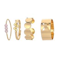 Fingerring Schmuck, Eisen, goldfarben plattiert, 4 Stück & Modeschmuck & unisex, goldfarben, frei von Nickel, Blei & Kadmium, verkauft von Tasche