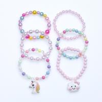 Resin Bracelets 6 pieces & for children multi-colored Inner Approx 45mm Sold By Set