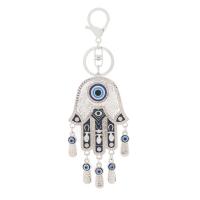 Zinklegering sleutelhanger haak, Zinc Alloy, silver plated, Cute & mode sieraden & met strass, meer kleuren voor de keuze, 60x105mm, Verkocht door PC