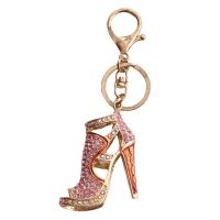 Zinc Alloy Key Clasp Shoes gold color plated cute & fashion jewelry & with rhinestone Sold By PC