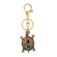 Zinklegering sleutelhanger haak, Zinc Alloy, gold plated, Cute & mode sieraden & met strass, meer kleuren voor de keuze, 35x60mm, Verkocht door PC