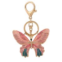 Zinc Alloy Key Lås, Butterfly, guldfarve belagt, Nuttet & mode smykker & med rhinestone, flere farver til valg, 75x60mm, Solgt af PC