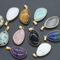 Gemstone Pendants Jewelry Brass with Gemstone plated DIY nickel lead & cadmium free Sold By PC