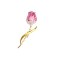 alliage de zinc broche, fleur, vernis au four, pour femme & émail, 17x54mm, Vendu par PC