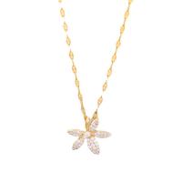 Acier titane collier, avec laiton, avec 2inch chaînes de rallonge, fleur, Plaqué d'or, pour femme & avec strass, Longueur Environ 15.7 pouce, Vendu par PC