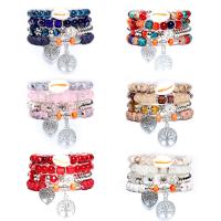 Glas Armband-Set, met Kristal & Zinc Alloy & Acryl, Tree of Life, moffelen vernis, multilayer & Bohemien stijl & uniseks, meer kleuren voor de keuze, Binnendiameter:Ca 55mm, Verkocht door Stel