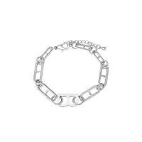 Sinc Alloy Bracelet, le 5cm slabhra extender, dath airgid plated, jewelry faisin & do bhean & log, nicil, luaidhe & caidmiam saor in aisce, Fad Thart 15 cm, Díolta De réir PC