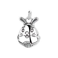 Pendentif en argent Sterling 925, lapin, DIY, protéger l'environnement, sans nickel, plomb et cadmium, 12x16mm, Vendu par PC