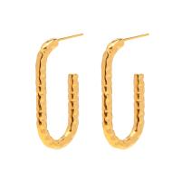 Stainless Steel Stud Earrings 304 Stainless Steel 18K gold plated fashion jewelry & for woman golden Sold By Pair