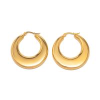 Cruach dhosmálta Lever Back Earring, 304 Cruach dhosmálta, 18K ór plátáilte, jewelry faisin & do bhean, órga, 35.20x11.40mm, Díolta De réir Péire