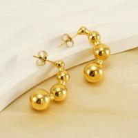 Stainless Steel Stud Earrings 304 Stainless Steel Vacuum Ion Plating fashion jewelry & for woman golden Sold By Pair