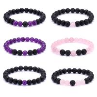 Pulseiras de pedras preciosas, misto de pedras semi-preciosas, feito à mão, materiais diferentes para a escolha & unissex & Vario tipos a sua escolha, 8mm, vendido para Aprox 7.48 inchaltura Strand