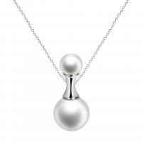 Brass Necklace with Shell Pearl with 4cm extender chain Round plated for woman nickel lead & cadmium free 27mm Length 39 cm Sold By PC