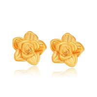 Zinklegierung Ohrstecker, Blume, goldfarben plattiert, Modeschmuck & für Frau, 8mm, verkauft von Paar