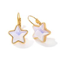 Cruach dhosmálta Buail Earring, 304 Cruach dhosmálta, le Plaisteach, Star, plátáilte, jewelry faisin, órga, 14.40mm, Díolta De réir PC